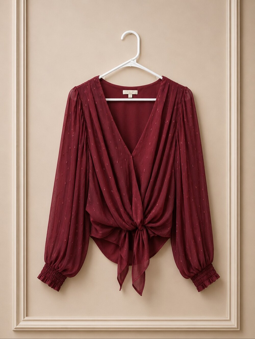 Flying Tomato Medium Burgendy Body Suit With Flowy Sleeves